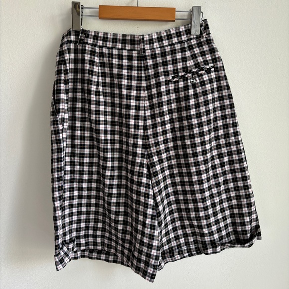 Vintage Pleated  Plaid Shorts - Picture 5 of 6